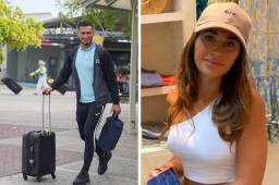 Marlon Licona se tomó una foto con Antonela Rocuzzo antes de su viaje con la Selección rumbo a Jamaica.