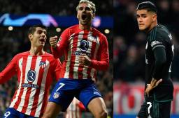 Luis Palma no ha podido con el Atlético, jugó 45 minutos en este juego por la Champions League. FOTO: AFP