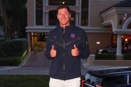 Robert Lewandowski ya en Miami unido al plantel de Barcelona.