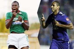 Los delantero Justin Arboleda de Marathón y Eddie Hernández de Motagua, serán los protagonistas en el ataque de ambos equipos. Fotos DIEZ