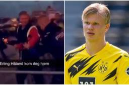 El personal de la seguridad retiró a Haaland de la disco mientras sostenía si su celular.