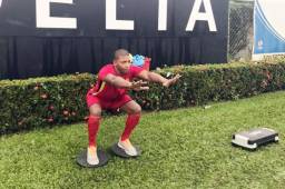 El portero del Real España, Luis López, durante el entrenamiento que hizo hoy que se reincorporado a las labores en La Máquina.. Foto cortesía Real España