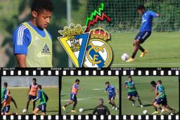 El futbolista hondureño fue convocado para el partido contra el Real Madrid y podría salir en el 11 titular. Así fue captado en el entrenamiento del Cádiz previo al duelo.