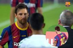 A Lionel Messi se le vio poco sonriente durante la celebración de Barcelona.
