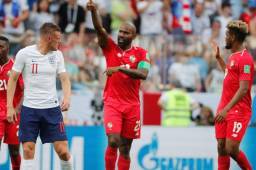 Baloy cuando celebraba su gol en el mundial de rusia 2018.