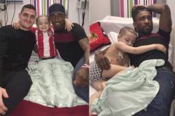El goleador del Sunderland pasó la noche al lado de un pequeño aficionado en un hospital.