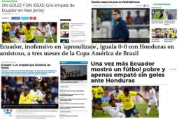 Ecuador empató contra Honduras en el Red Bull Arena y la presa del país sudamericano criticó la actuación de su selección contra los catrachos como decepcionante.