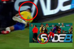 El brasileño se llevó un duro golpe tras una disputa con el colombiano Davison Sánchez.