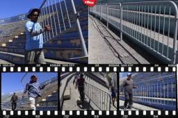 Al estadio Nacional se le está instalando una valla para que la afición no suba a la parte dañada del escenario deportivo y así evitar una tragedia. No había fútbol en este recinto desde el 8 de diciembre 2019. Fotos Ronald Aceituno.