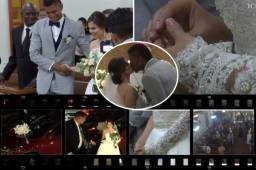 Después de más de nueve años en pareja, el futbolista Carlo Costly ha contraído matrimonio este sábado con su pareja Tita Torres. Imágenes tomadas de la transmisión de la revista Íconos Mag.