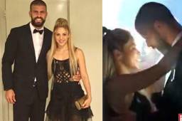 Gerard Piqué junto a Shakira en la boda de Messi y Roccuzzo.