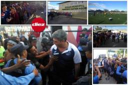 Locura total en el municipio de Francisco Morazán previo al amistoso Motagua-Real España en el estadio Francisco Gaitán Agüero. Acá el ambientazo. Fotos Ronald Aceituno