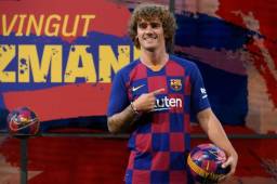 Griezmann fue presentado por el Barcelona; el delantero firmó hasta junio del 2024.