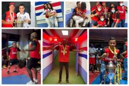 Baile punta en el camerino, un cómico y hasta un DJ. Las postales que dejó el festejo íntimo de Olimpia tras conquistar el tricampeonato y su copa 33 de Liga.