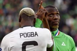 Los hermanos Pogba se enfrentaron durante un juego de la Europa League cuando el Saint Etienne y Manchester United chocaron en 2017.