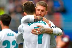 Ramos festejó el triunfo ante el Eibar con Cristiano Ronaldo.