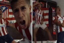 Gianluca y Giuliano Simeone enloquecen al celebrar el gol de Antoine Griezmann.