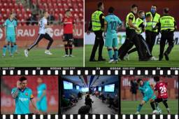 El cuadro azulgrana consiguió los tres puntos sin problemas, aunque un aficionado se metió al estadio en busca de Lionel Messi y burlando a todos los elementos de seguridad.