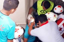 El árbitro Gerson Matute sufrió una fuerte agresión cuando le lanzaron una piedra desde la gradería.