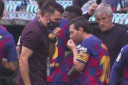 Sarabia fue totalmente ignorado por Messi cuando le intentaba dar una indicación.