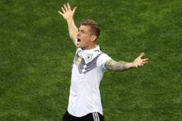 Kroos celebrando su golazo ante Suecia en el Mundial de Rusia 2018.