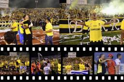 En Real España fue un desborde de alegría, los jugadores se sacaron todo el nudo que tenían tras los fracasos anteriores y hubo de todo en la cancha. Vuelta olímpica, besos de sus esposas, gritos como el de Rony Martínez.