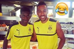 Dembélé y Aubameyang mantienen una buena amistad a pesar de que el francés se marchó a España.