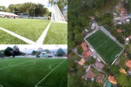 El estadio Municipal 'Campo Estrella' de Santa Lucía, Francisco Morazán, ha quedado de lujo con el césped artificial.