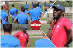 David Suazo durante el primer entrenamiento del Carbonia Calcio este jueves.