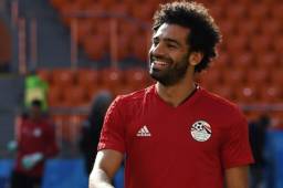 Salah apunta para estar contra Uruguay en su debut en el Mundial de Rusia 2018.