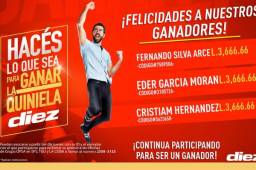 Tres fueron los ganadores de la última Quiniela de Diez.