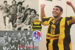 Como pocas veces los habías visto. Manuel Keosseián hoy entrenador del Olimpia y Martín 'Tato' García del Real España en sus tiempos de futbolistas. No es Freddie Mercury, es el gran 'Manolo'.