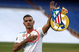 Theo Hernández no paró de tocarse el escudo, pero nunca lo besó; hay que recordar que perteneció al Atlético.