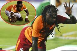 Así es el festejo de Gomis con el Galatasaray del que se habla en Turquía que imita el delantero hondureño Alberth Elis con el Houston Dynamo. Fotos cortesía
