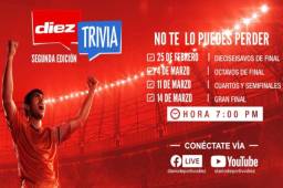 A partir de las 7:00 de la noche, la Trivia Diez tendrá la primera ronda del concurso en las plataformas.