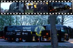 El autobús del Borussia Dortmund fue alcanzado por una explosión cuando se trasladaba al estadio Signal Iduna Park para enfrentar al Mónaco por cuartos de Champions.