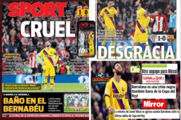 Estas son las principales portadas de los diarios deportivos en el mundo tras la eliminación del Real Madrid y Barcelona en la Copa del Rey.