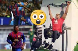 El canterano del Barcelona, Adama Traoré Diarra, trabaja su cuerpo en gimnasio y por ello es su significante cambio físico.