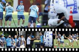 La Selección de Honduras quedó lista para el juego de este miércoles ante Jamaica. Pudo ser el último entrenamiento de Fabián Coito que no paró de sonreír ante la presencia de los medios. El uruguayo se aferra a la última esperanza ante los caribeños. Fotos Neptalí Romero