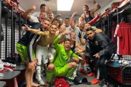 Así festejó el grupo la clasificación a la final.