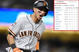 Momentos cuando emocionado, Mauricio Dubón hacía el recorrido por las bases tras conectarle anoche el cuadrangular a Clayton Kershaw. Foto cortesía LA Time