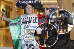 Entre cinco y seis aficionados llegaron a recibir al Tri, los jugadores no hablaron con la prensa.