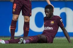 Dembélé abandonó el terreno de juego por lesión en el partido contra el Getafe.