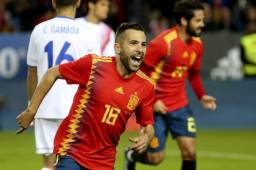 Jordi Alba marcó su séptimo gol con la selección española ante Costa Rica.