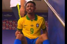 Gabriel Jesús llorando tras ser expulsado en la Copa América ante Perú.