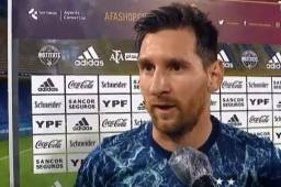 Messi atendió a los medios de cumunicación luego de vencer a la Tricolor en La Bombonera.