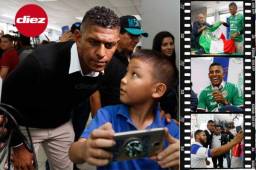 El delantero Carlo Costly posó con la camisa del Marathón y ya comenzó a recibir el cariño de los aficionados verdolagas. Fotos Neptalí Romero