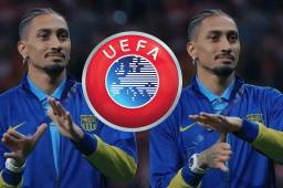 Raphinha puede recibir una dura sanción de partte de UEFA.