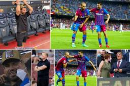 Las imágenes del contundente triunfo del club azulgrana sobre la Real Sociedad en la primera jornada de LaLiga. Messi estuvo de fiesta mientras su exequipo disputaba el primer partido oficial sin su presencia.