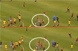 Sorprendente video: Marcelo Santos se va a los golpes con miembro de la barra del Real España que lo quería despojar de su camisa